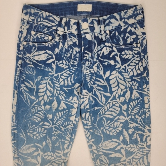 Mother Denim Sz 25 Jeans The Looker Ankle Zip Magical Flower Forest Of Dreams - Picture 4 of 10